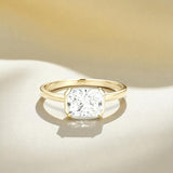 2ct Radiant Moissanite Ring High-Flash Center Stone Classic Minimalist Style Wedding Engagement Band Gift for Her
