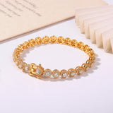 Round Bracelet Adorned with Exquisite Moissanite & Zircon Accents Women's Style 925 Silver Material FashionableHoliday Gift