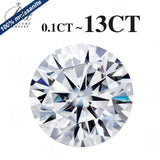 0.1ct-13ct Moissanite Stone Round Shape D Color 8Hearts&8Arrows Cut VVS1 Clarity DIY Jewelry Main Materials with GRA Certificate