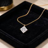 Lab Grown Diamond Necklace 18K Gold Pear Round Oval Princess Shape 1.5ct D Color Pendant Hypoallergenic Direct from Factory Daily & Office Wear Perfect Gift