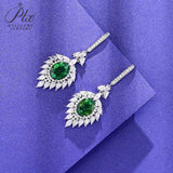 0.8-7CT Oval Cut Ruby/Sapphire/Colombian Emerald Earrings Lab-Grown Gemstone Jewelry Gift for Christmas Easter Hypoallergenic