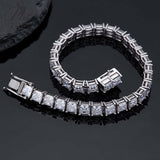 D Color 4.5x4.5mm Princess Cut Full Moissanite Tennis Bracelets for Women Men Original S925 Silver Jewelry
