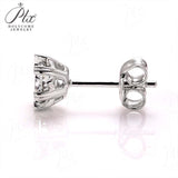 Snowflake - 925 Sterling Silver 1CT Round Moissanite Stud Earrings Women Only Gifts For Festivals And Anniversaries
