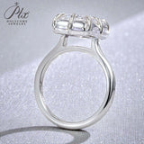 Radiant Cut Ring with 5CT D Color Moissanite Diamond 10k 14k 18K Gold Plated 925 Silver for Women Man Engagement Wedding Jewely