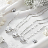 Love Heart Necklace with1/2/3CT D Color Moissanite S925 Plated White Yellow Rose Gold Chain for Woman Engagement Chrisrmas Charm