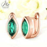 1CT Marquise Earrings D Color Moissanite/Ruby/Colombian 10k 14k S925 Plated Gold Ear Stud for Woman Engagement Christmas Party