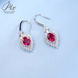 0.8-7CT Oval Cut Ruby/Sapphire/Colombian Emerald Earrings Lab-Grown Gemstone Jewelry Gift for Christmas Easter Hypoallergenic