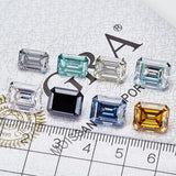 Wholesale Price Moissanite Stone Emerald Cut D Color Blue Green  VVS1 with GRA Certificate 0.5ct-10ct Gemstones