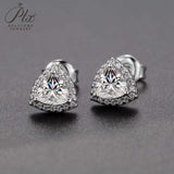 Trillion Cut Moissanite Halo Stud Earrings Women Only Gifts For Festivals And Anniversaries