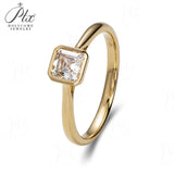 Ascher Cut Bezel Moissanite Engagement Ring Women Only Gifts For Festivals And Anniversaries