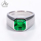 Moissanite Lab Grown Gemstone Ring Asscher Cut Moissanite Ruby Sapphire Colombian S925 Woman Man Anniversary Party Daily Charms