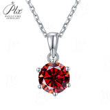 Moissanite Pendant Classical 6 Prongs 12 Color 925 Sterling Sliver Fine Jewelry Necklace Lady Birth Stones Wedding Gift Jewel