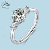 Three-Stone Round Moissanite Ring Women Only Gifts For Festivals And Anniversaries