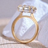 Radiant Cut Ring with 5CT D Color Moissanite Diamond 10k 14k 18K Gold Plated 925 Silver for Women Man Engagement Wedding Jewely