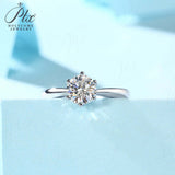 Classic Six Claw Settings Round Moissanite Adjustable Solitaire Ring Women Only Gifts For Festivals And Anniversaries