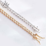 Four-Claw Tennis Bracelet With 5mm Round Moissanite Diamonds 925 Silver Plated With White Gold Daily Jewelry For Women Christmas & Anniversary Gift Allergy