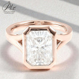 Radiant Cut Ring with 3CT D Color Moissanite Diamond 10k 14k 18K Gold Plated 925 Silver for Women Engagement Wedding Jewely