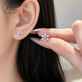 Moissanite Stud Earrings Snowflake D Color VVS1 Clarity 925 Sterling Silver GRA Certified Hypoallergenic Non Tarnish Office Commuter Jewelry