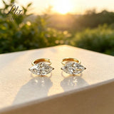 Lab Grown Diamond Earrings Exquisite New Arrival Design 10K/14K/18K Solid Yellow Gold Marquise Cut 2/3ct DEF VVS Minimalist for Women Hypoallergenic Versatile