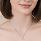 Necklace with 1/2/3CT D Color Marquise Cut Moissanite S925 Plated White Yellow Rose Gold Chain Engagement Daily Gift