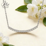 Bar Necklace 0.9CT Round D Color/Black/Champagne/Vivid Blue Moissanite S925 Plated Chain for Anniversary Chrisrmas Gift Daily