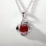 Moissanite Diamond 6.5mm 1CT Necklace For Womens Solitaire Pendant 925 Silver Chains D White  Jewelry Customized Gift