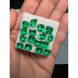Loose Multi-Size Asscher-Cut Colombian Lab-Grown Emeralds Which Can Be Used As Raw Materials For Making Exquisite Jewelry And Given To Lovers