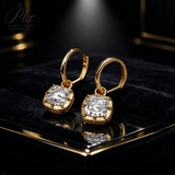 Lab Grown Diamond Earrings Spark Cushion Cut 2ct DEF VS 10K/14K/18K Solid Yellow Gold for Women Hypoallergenic Versatile Daily Wear