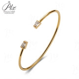 Open Bracelet 925 Sterling Silver with Moissanite Round Cut VVS1 Stones Sparkling Jewelry Gift for Women’s Special Occasions