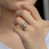 Vintage Asscher Cut Champagne Moissanite Ring Women Only Gifts For Festivals And Anniversaries