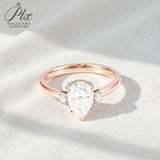 Pear Cut Moissanite Engagement Ring in 10K/14K/18K Gold Classic Solitaire Promise Ring Perfect Wedding Anniversary Gift