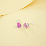 Lab Grown Gemstone Earrings 3.7-5CT Ruby Sapphire Colombia Padparadscha 925 Silver Three Claw Design Pear Earring Hypoallergenic