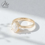 Pear Cut Moissanite Engagement Ring in 10K/14K/18K Gold Classic Solitaire Promise Ring Perfect Wedding Anniversary Gift