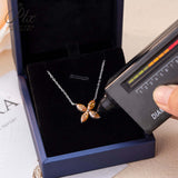 925 Sterling Silver D Color VVS1 Moissanite Four-leaf clover Necklace Daily Wear Gift-Giving