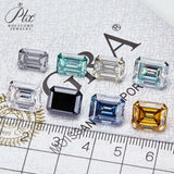 Wholesale Price Moissanite Stone Emerald Cut D Color Blue Green  VVS1 with GRA Certificate 0.5ct-10ct Gemstones