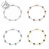 Moissanite Bracelet with 2.4CT D White/Black/Vivid Blue/Green Round Moissanite 925 Silver Plated Gold Women Man Party Gift Daily