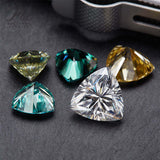 Lab Grown Loose Moissanite Diamond Wholesale Multicolor Trillion Shape VVS1 Clarity for Gemstone Making GRA Certificate Beads