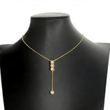 Classic Bubble Necklace D Color Round Moissanite Diamond S925 Silver Plated Dainty Chain for Enegament Party Daily Perfect Gift