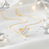 Love Heart Necklace with1/2/3CT D Color Moissanite S925 Plated White Yellow Rose Gold Chain for Woman Engagement Chrisrmas Charm
