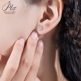 Snowflake - 925 Sterling Silver 1CT Round Moissanite Stud Earrings Women Only Gifts For Festivals And Anniversaries