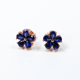 Flower-Shaped Earring Jewelry with Moissanite/Sapphire/Ruby 925 Sterling Silver Plated Screwback Earrings for Women