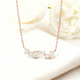 Moissanite Necklace with3CT D Color Asscher/Emerald Cut Moissanite S925Plated White Yellow Rose Gold Chain Engagement Daily Gift