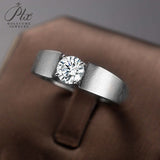 Round Moissanite Inset Ring for Men Only Gifts For Festivals And Anniversaries