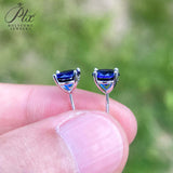 S925 Silver Lab Ruby Emerald Screw Earring 5.0mm Lab-Grown Gemstone Round Stone Fine Jewelry Gift Jewelry For Women Ear Jewel