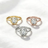 3ct Moissanite Round Stone Ring D White S925 White Gold Yellow Gold Rose Gold Classic Luxury Women Jewelry Daily Fashion
