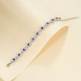 Round Cut Bracelet Floral White Gold Lab Grown Columbia Emerald Ruby Sapphire Fine Jewelry Gift for Her Birthday Valentines