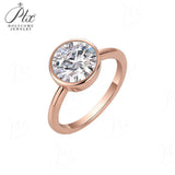 3ct Moissanite Round Stone Ring D White S925 White Gold Yellow Gold Rose Gold Classic Luxury Women Jewelry Daily Fashion
