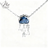 Light Luxury Design Blue Cloud Pendant Elegant Niche Collarbone Chain S925 / 10K / 14K / 18K Stylish & Sweet Necklace Women Exclusive Christmas Gift Allergy Resistant