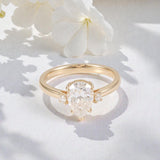 Pear Cut Moissanite Engagement Ring in 10K/14K/18K Gold Classic Solitaire Promise Ring Perfect Wedding Anniversary Gift