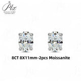 2-8CT Oval Moissanite Earrings for Women Solid 925 Sterling Silver Lab grown Gemstone Screw Back Design Hypoallergenic